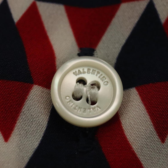 VALENTINO Long  Sleeved Silk Red Navy Auth ym053M