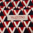 VALENTINO Long  Sleeved Silk Red Navy Auth ym053M-8
