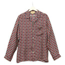 GUCCI Long Sleeved Shirt Silk 46 Red Navy Auth ym054M-1