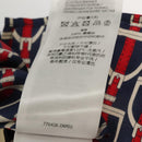 GUCCI Long Sleeved Shirt Silk 46 Red Navy Auth ym054M-12