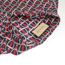 GUCCI Long Sleeved Shirt Silk 46 Red Navy Auth ym054M-4