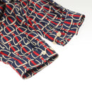 GUCCI Long Sleeved Shirt Silk 46 Red Navy Auth ym054M-6