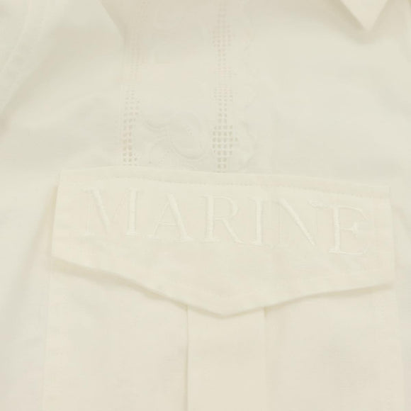 MARINE SERRE Langarmshirt Baumwolle Weiß Auth ym055M
