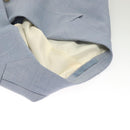 eleventy Double Breasted Jacket And Slacks Set Wool Light Blue Auth ym058M-12