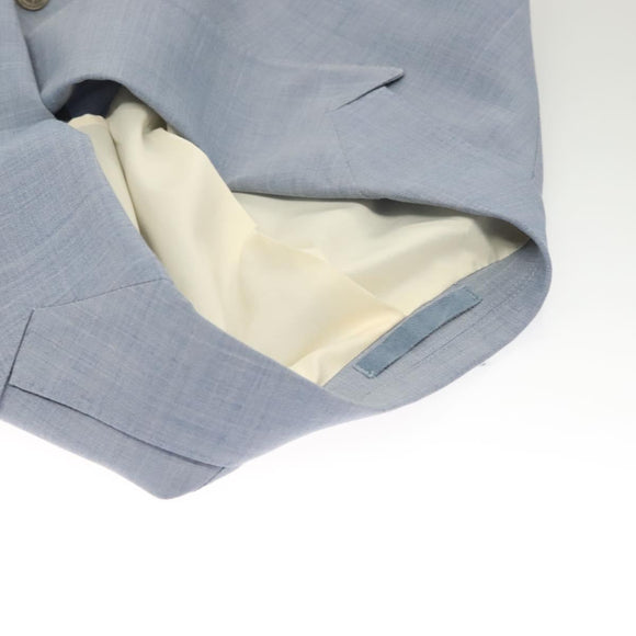 eleventy Double Breasted Jacket And Slacks Set Wool Light Blue Auth ym058M