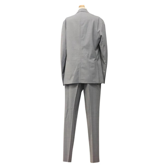 eleventy Double Breasted Jacket And Slacks Set Wool Light Blue Auth ym058M