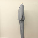 eleventy Double Breasted Jacket And Slacks Set Wool Light Blue Auth ym058M-3