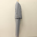 eleventy Double Breasted Jacket And Slacks Set Wool Light Blue Auth ym058M-4