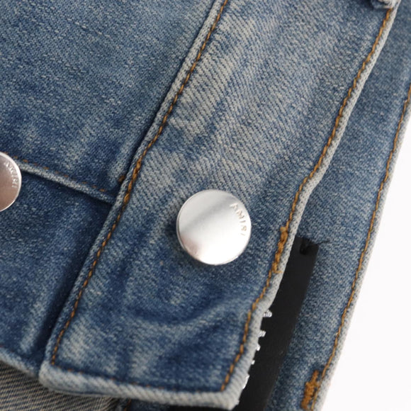 AMIRI Distressed Long Pants Denim 32 Blue Auth ym061M