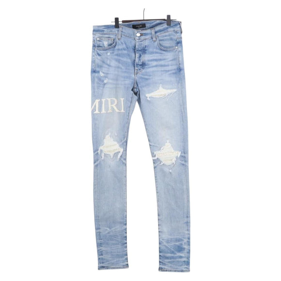 AMIRI Distressed Long Pants Denim 32 Blue Auth ym062M