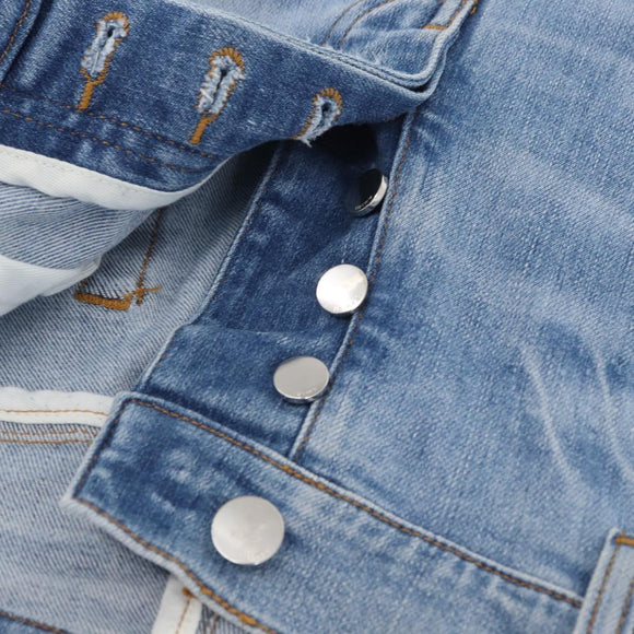 AMIRI Distressed Long Pants Denim 32 Blue Auth ym062M