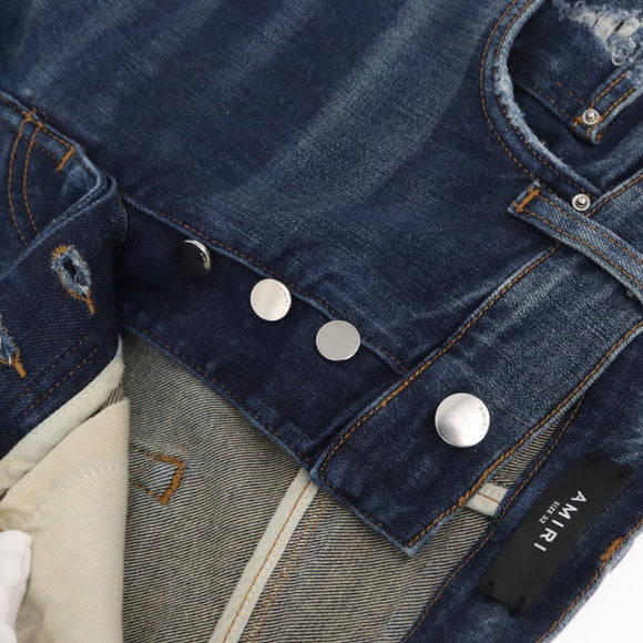 AMIRI Distressed Long Pants Denim 32 Navy Auth ym063M