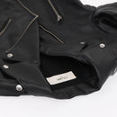 CELINE Riders Jacket Leather 50 Black Auth ym067M-6