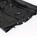 CELINE Riders Jacket Leather 50 Black Auth ym067M-7