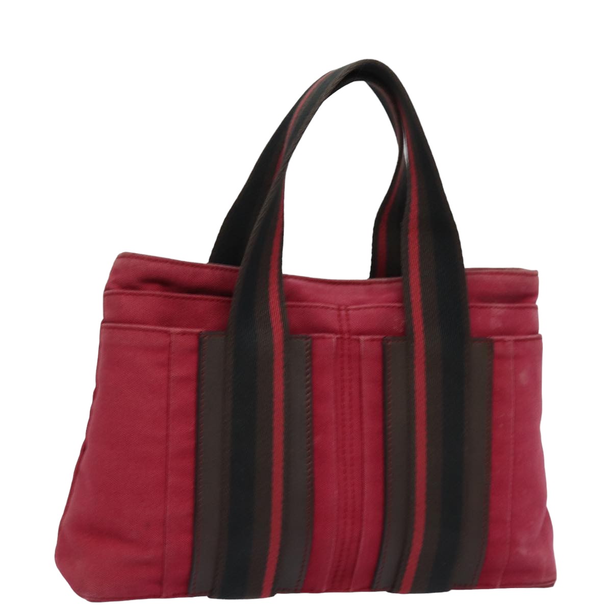 HERMES Toroca Horizontal PM Hand Bag Canvas Red Auth yt1000