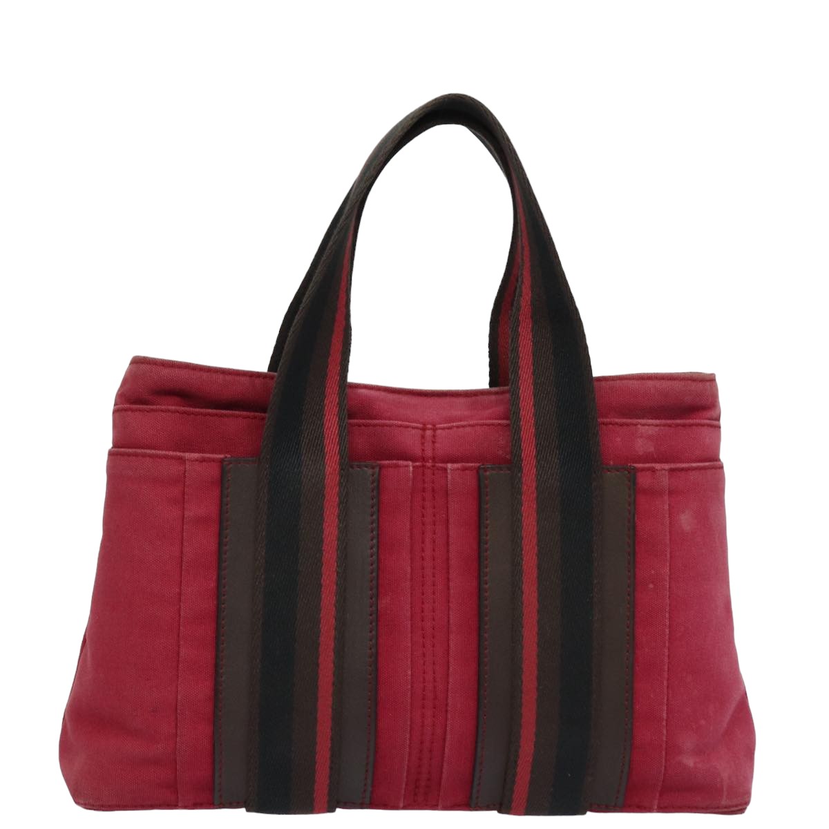 HERMES Toroca Horizontal PM Hand Bag Canvas Red Auth yt1000 - 0