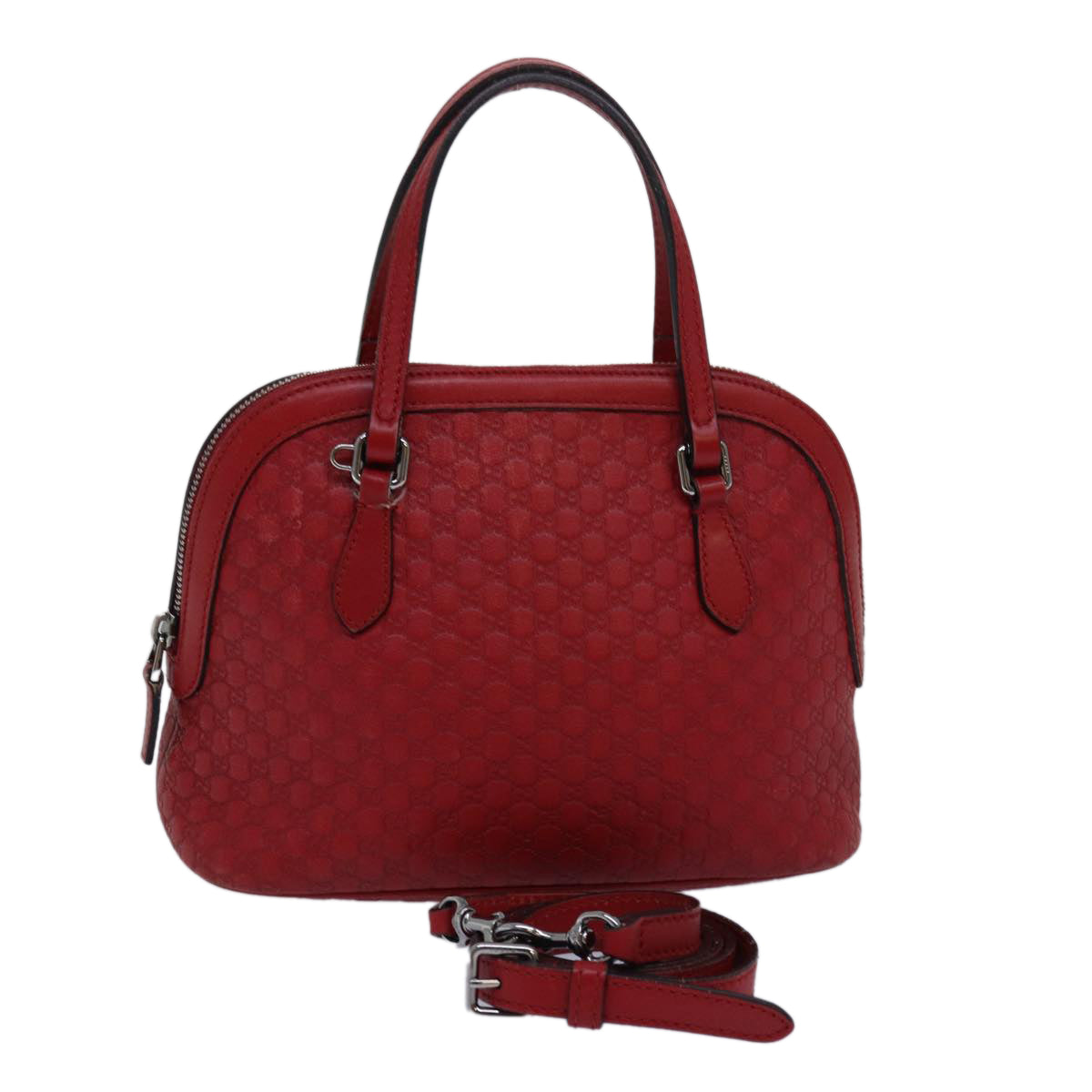 GUCCI Micro GG Canvas Guccissima Bag Leather Outlet 2way Red 341504 Auth yt1004