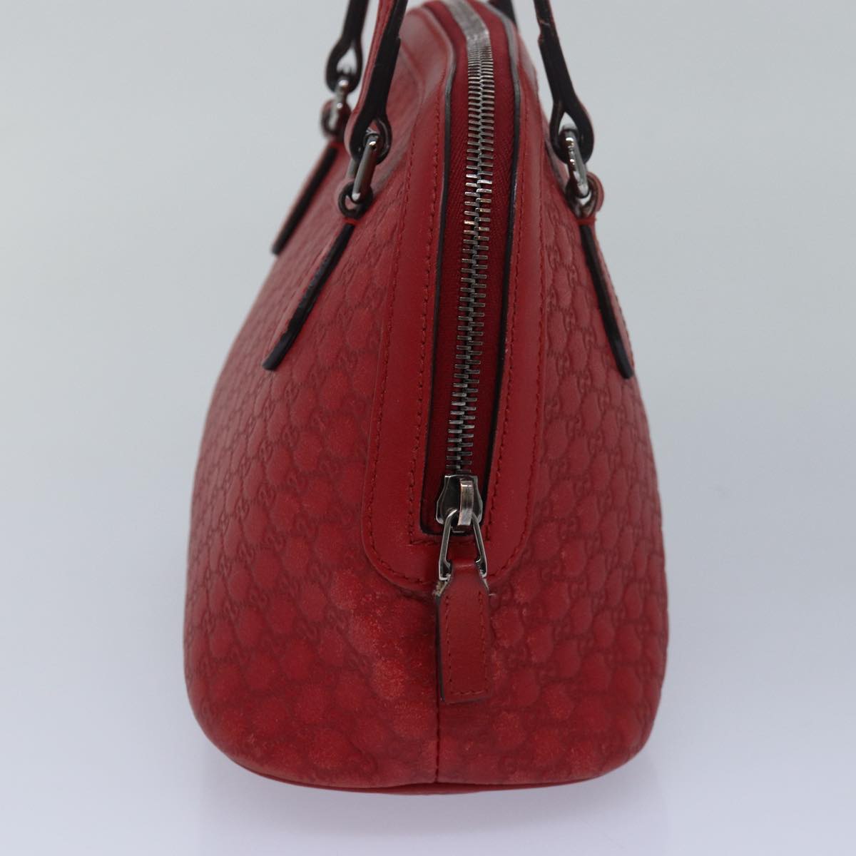 GUCCI Micro GG Canvas Guccissima Bag Leather Outlet 2way Red 341504 Auth yt1004