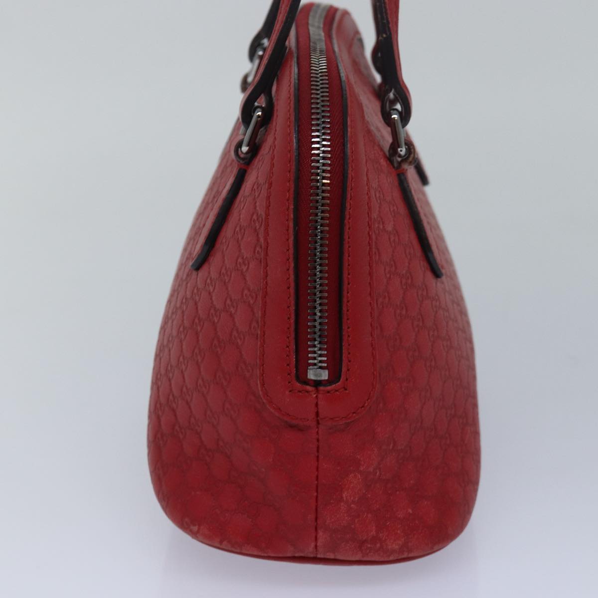 GUCCI Micro GG Canvas Guccissima Bag Leather Outlet 2way Red 341504 Auth yt1004