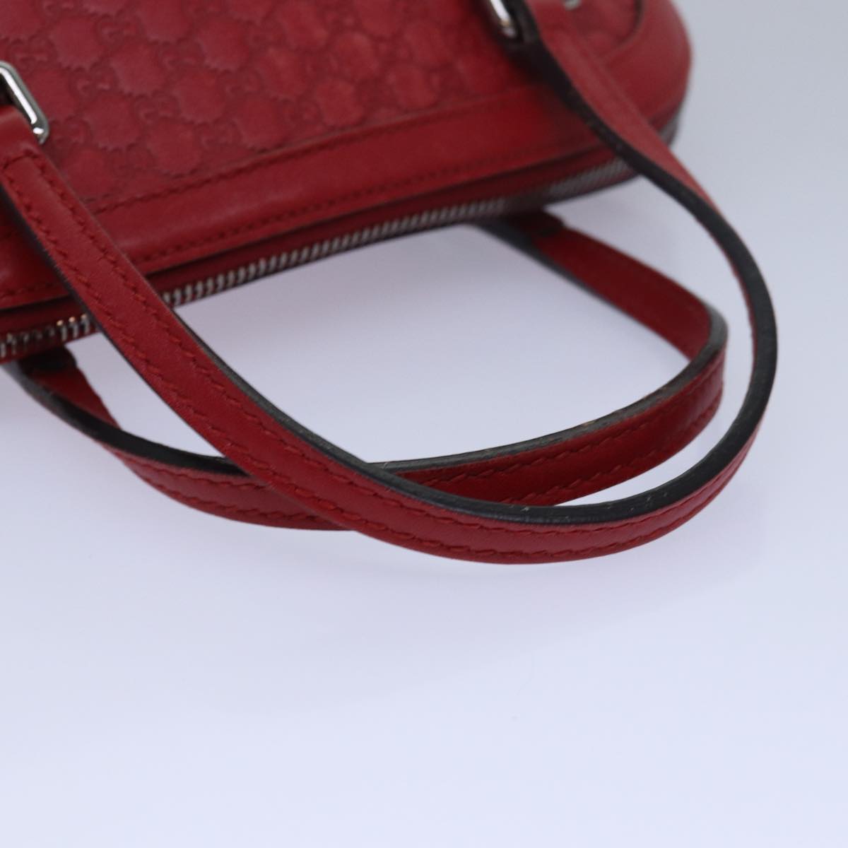 GUCCI Micro GG Canvas Guccissima Bag Leather Outlet 2way Red 341504 Auth yt1004