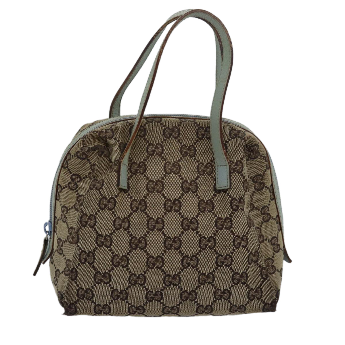 GUCCI GG Canvas Hand Bag Beige Light Blue 124542 Auth yt1006 - 0