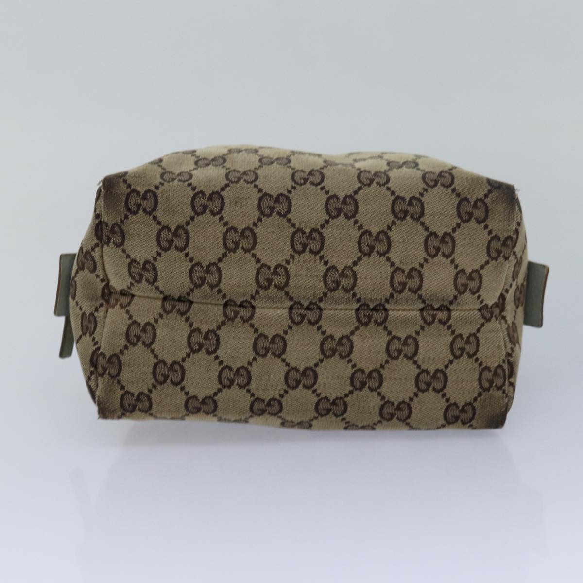 GUCCI GG Canvas Hand Bag Beige Light Blue 124542 Auth yt1006