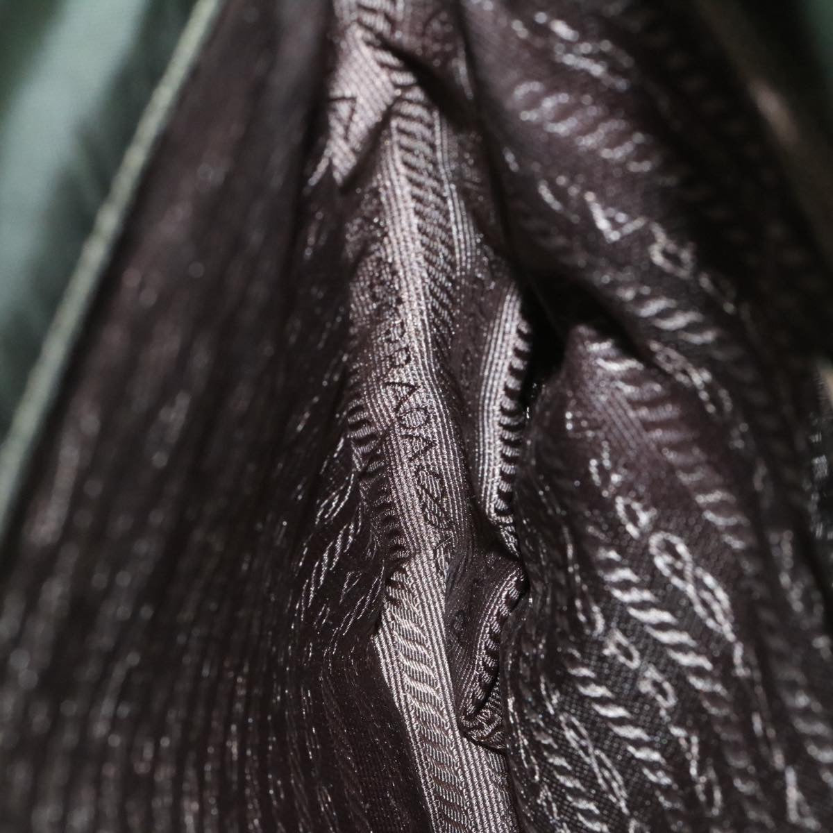 PRADA Shoulder Bag Nylon Leather Khaki Auth yt579