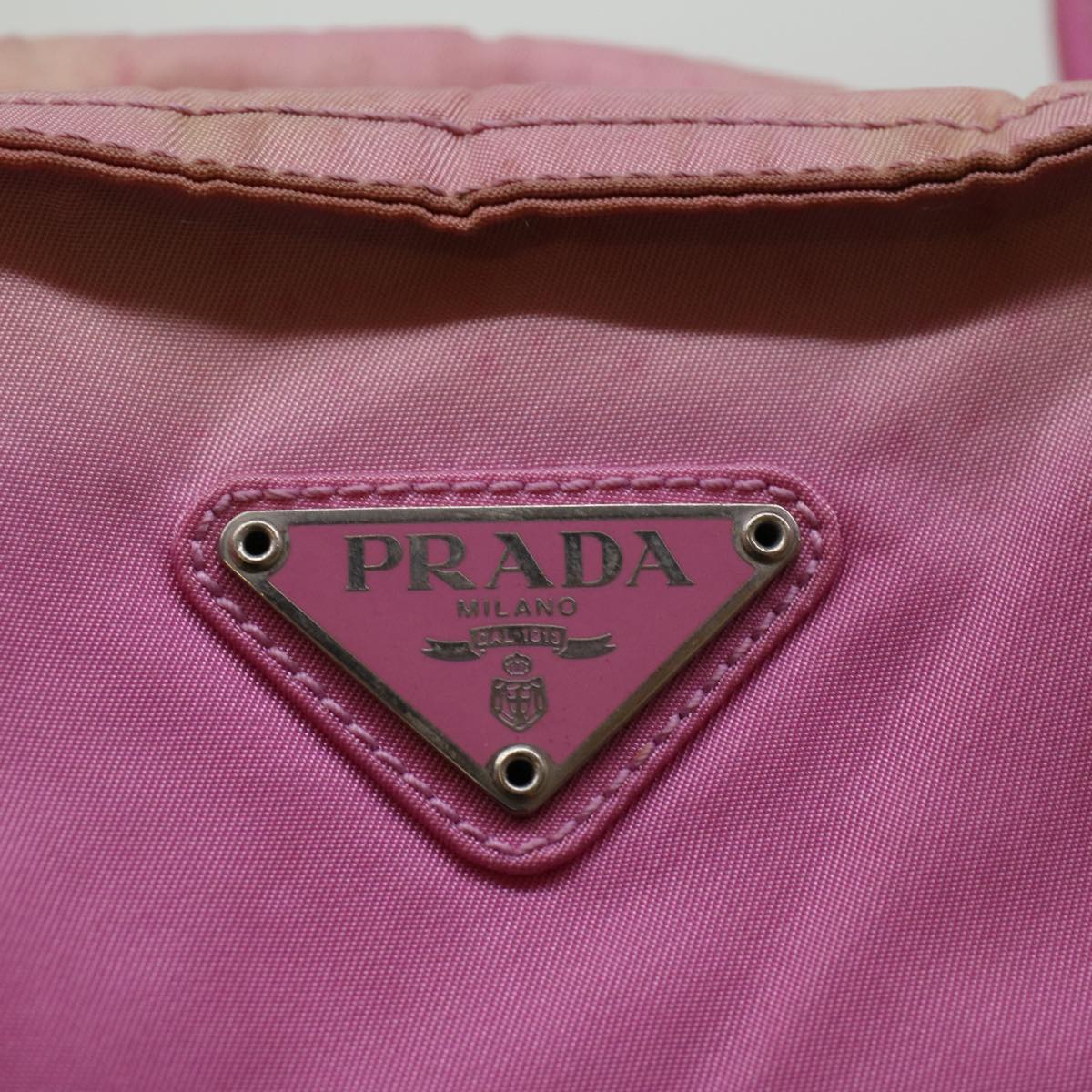 PRADA Hand Bag Nylon Pink Auth yt981