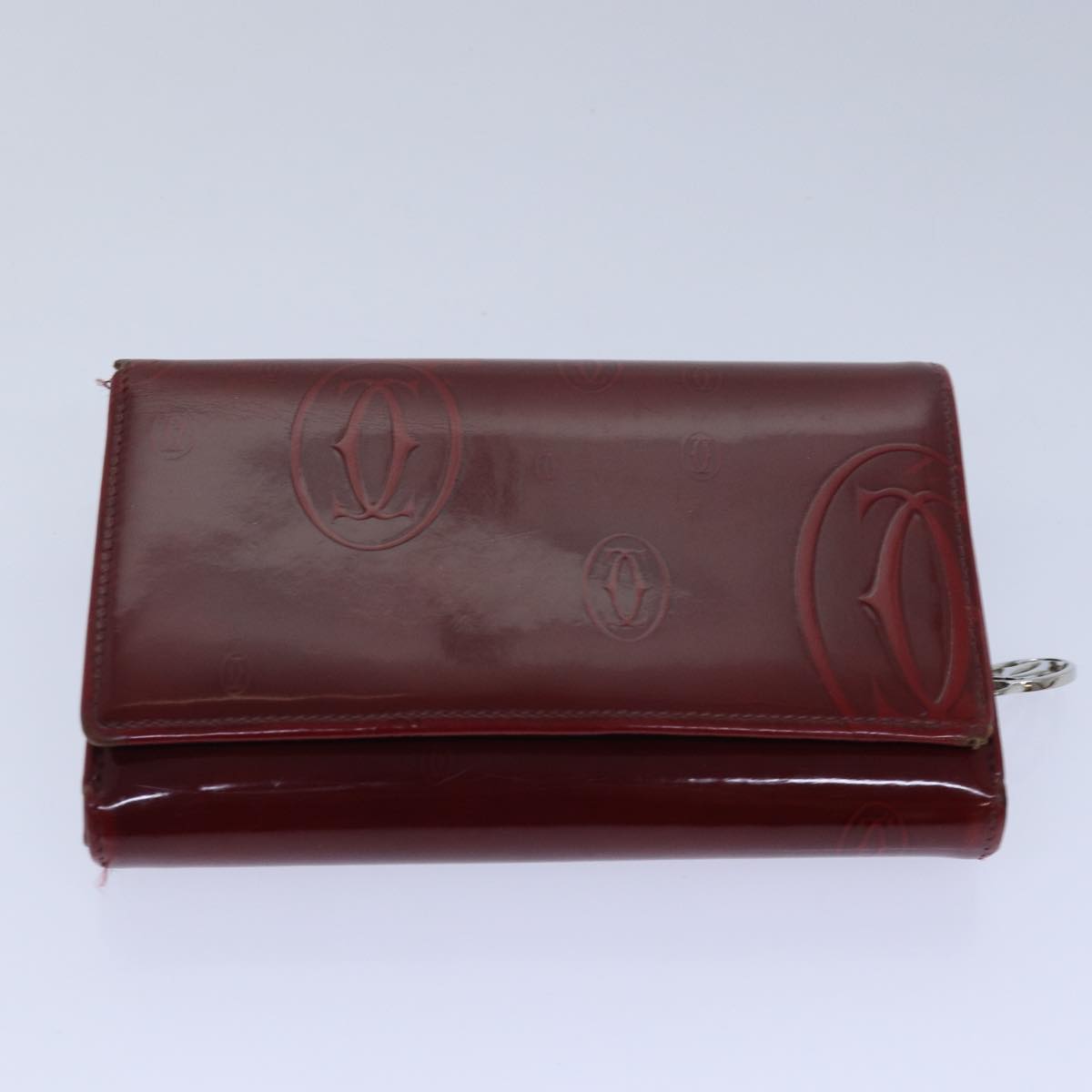 CARTIER Wallet Leather 6Set Red Auth yt990