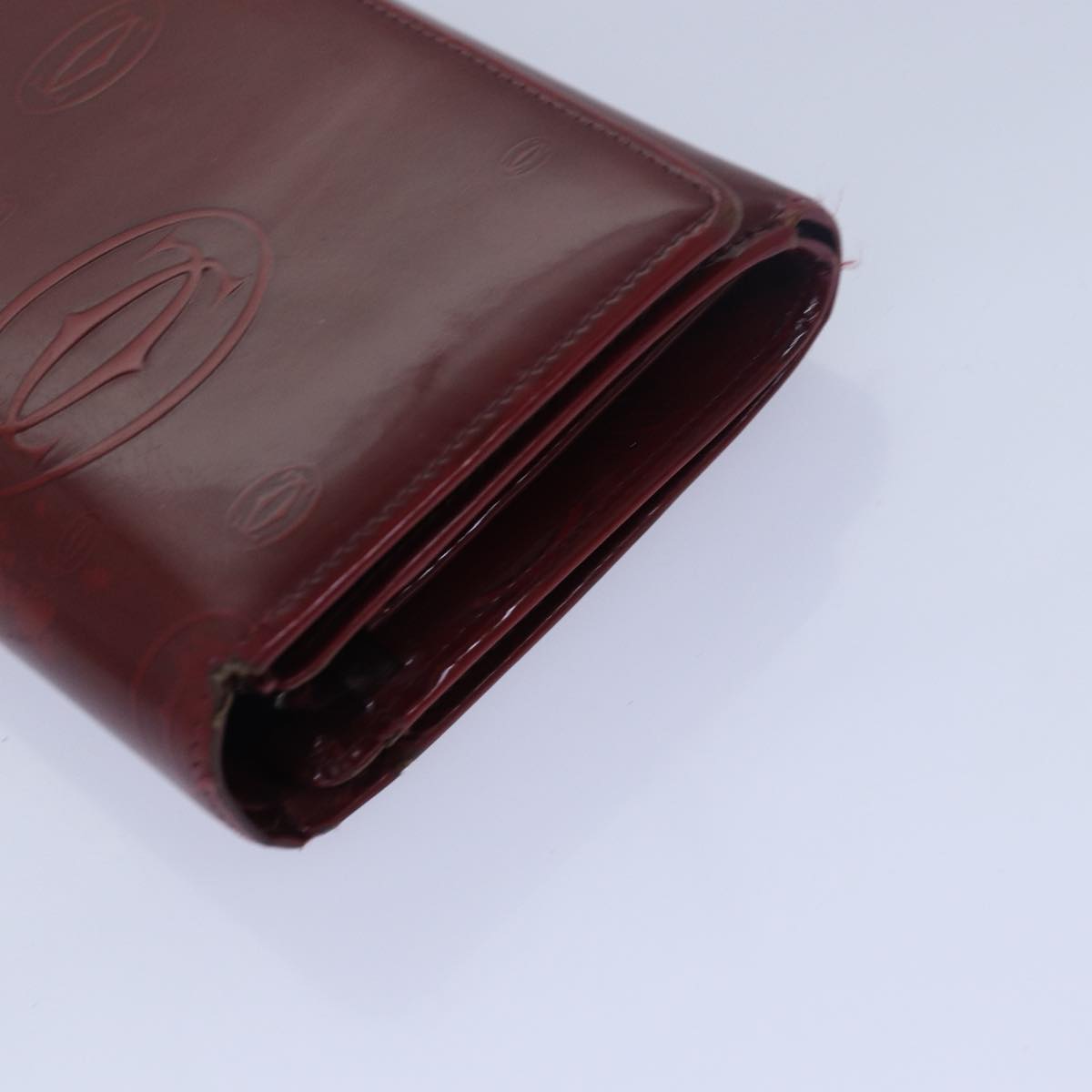 CARTIER Wallet Leather 6Set Red Auth yt990