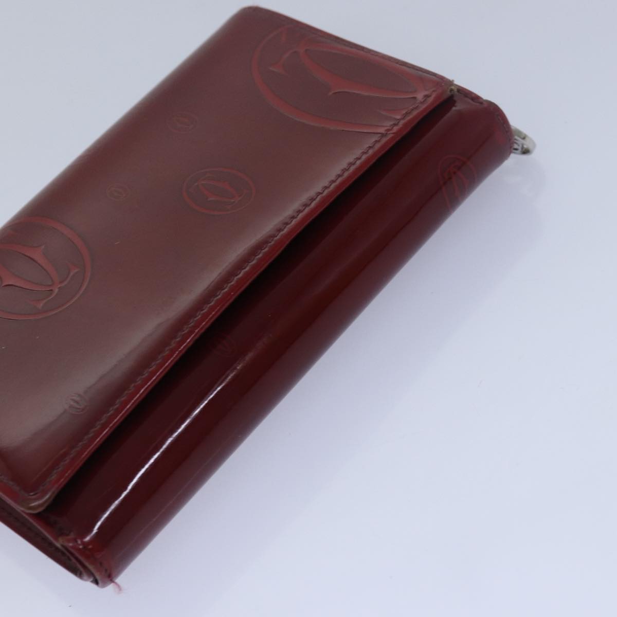 CARTIER Wallet Leather 6Set Red Auth yt990