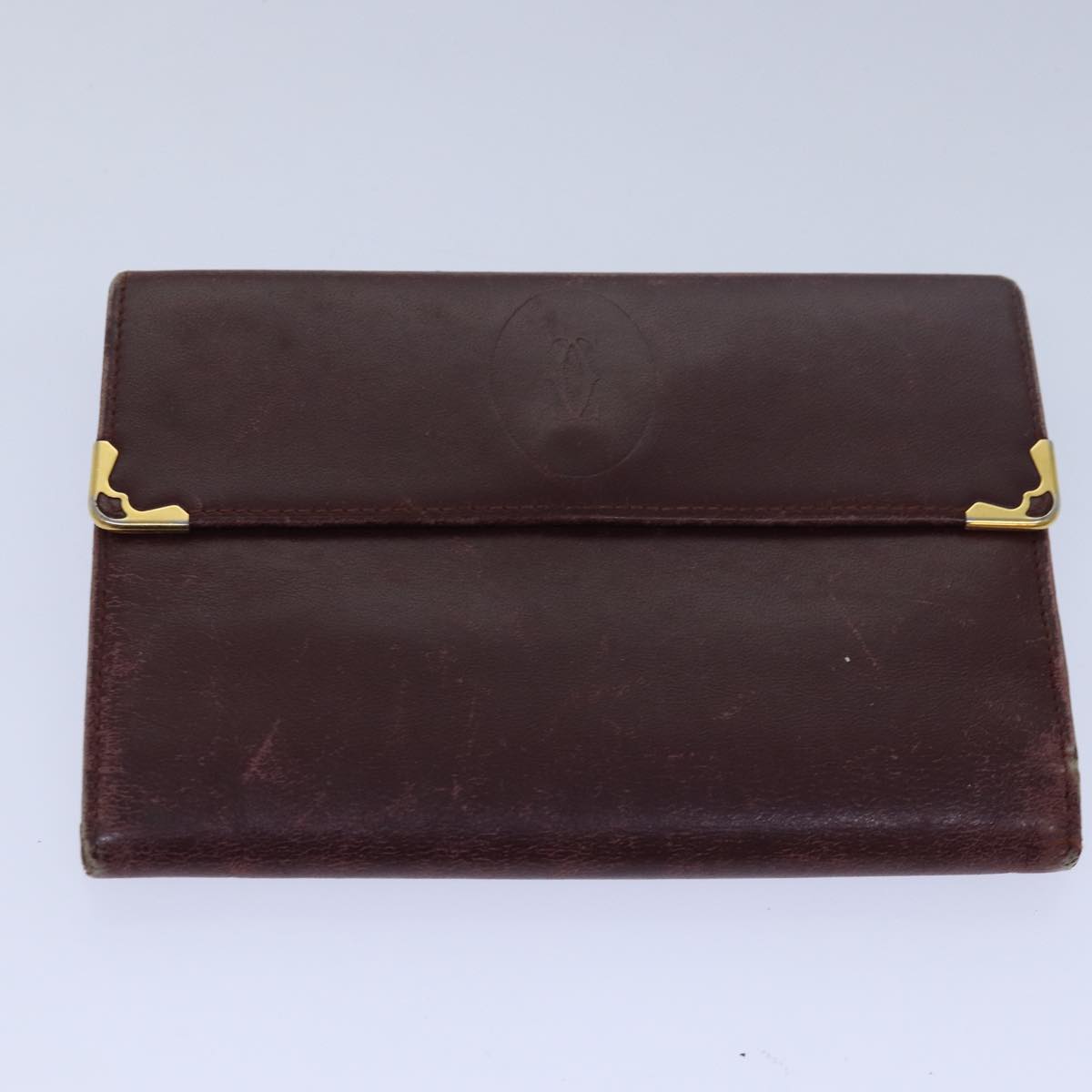 CARTIER Wallet Leather 6Set Red Auth yt990