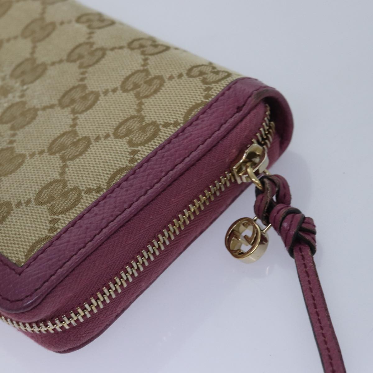 GUCCI GG Canvas Web Sherry Line Long Wallet 2Set Beige Red Green Auth yt991