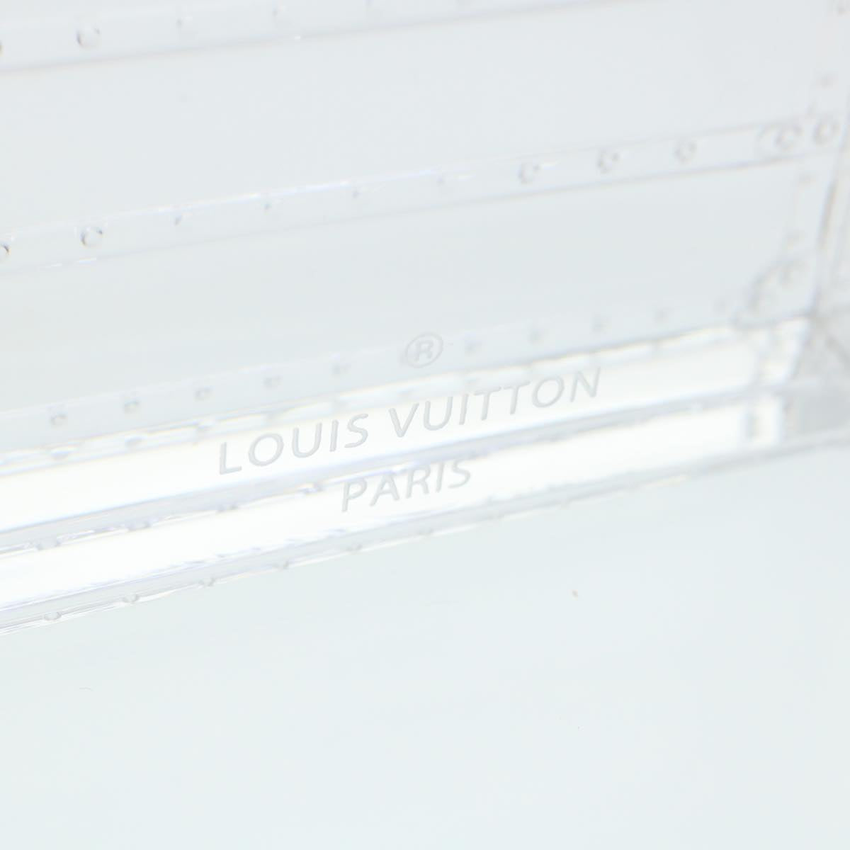 LOUIS VUITTON Crystal Trunk Paper Weight Glass VIP Only Clear LV Auth 14237