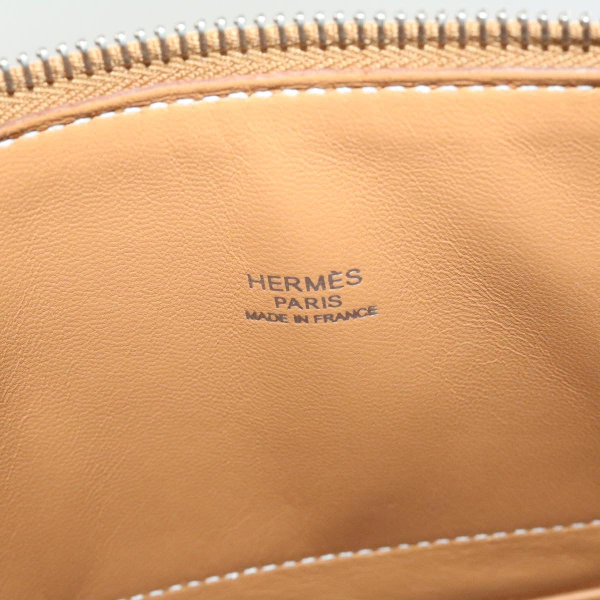 HERMES Bolide31 2Way Hand Bag Leather Beige Auth knn025A