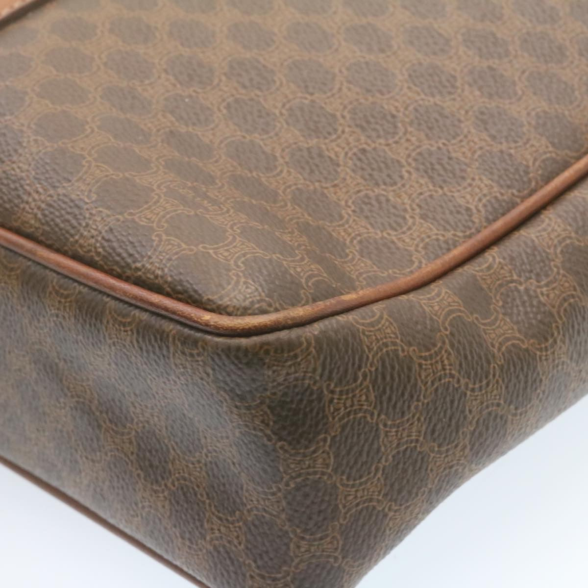 CELINE Macadam Canvas Hand Bag PVC Leather Brown Auth 22577