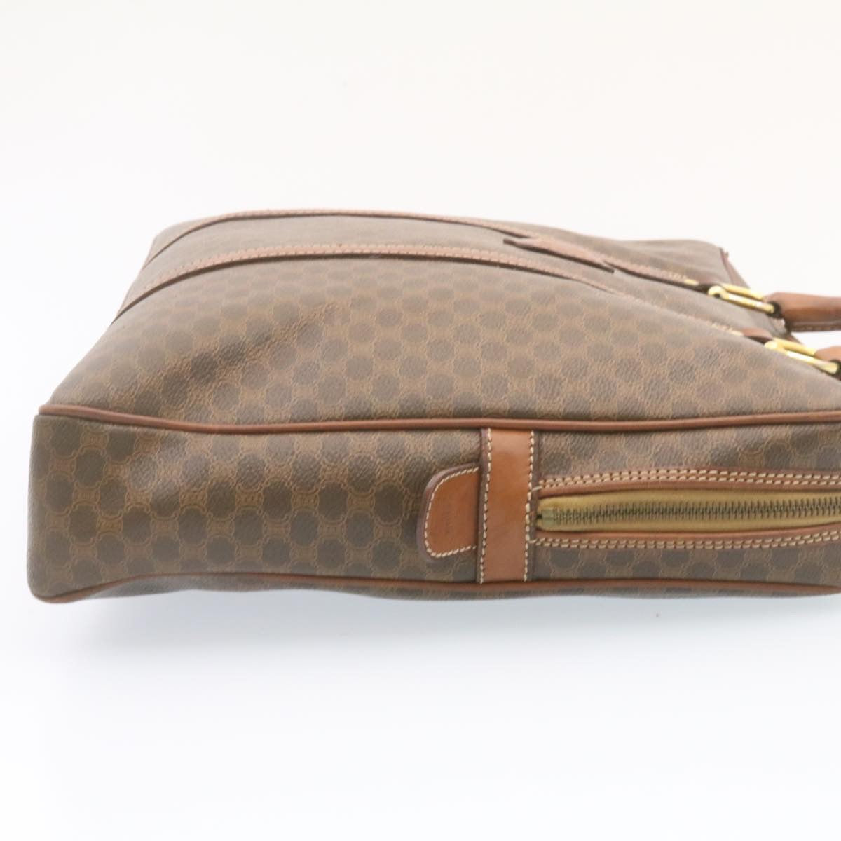 CELINE Macadam Canvas Hand Bag PVC Leather Brown Auth 22577