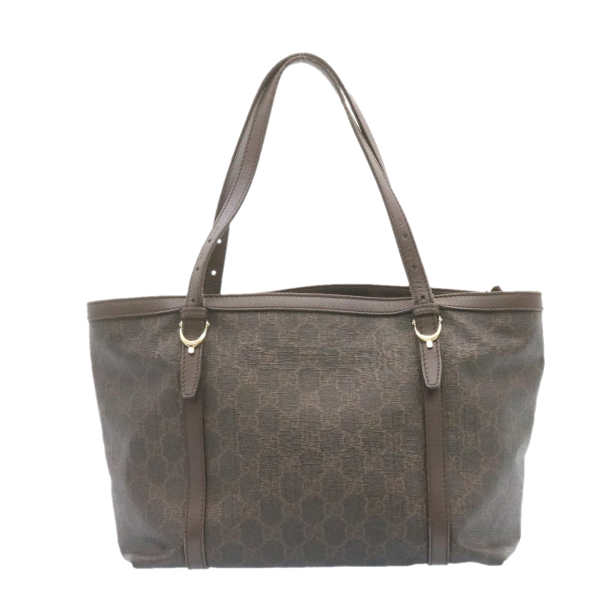 GUCCI GG Canvas Tote Bag PVC Leather Brown 336776 Auth 23085 - 0