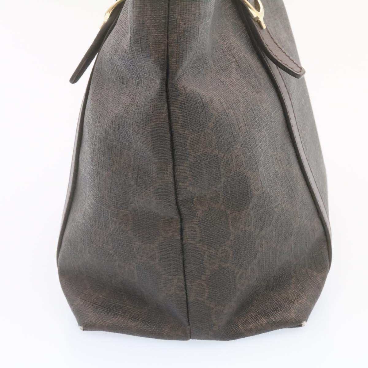 GUCCI GG Canvas Tote Bag PVC Leather Brown 336776 Auth 23085