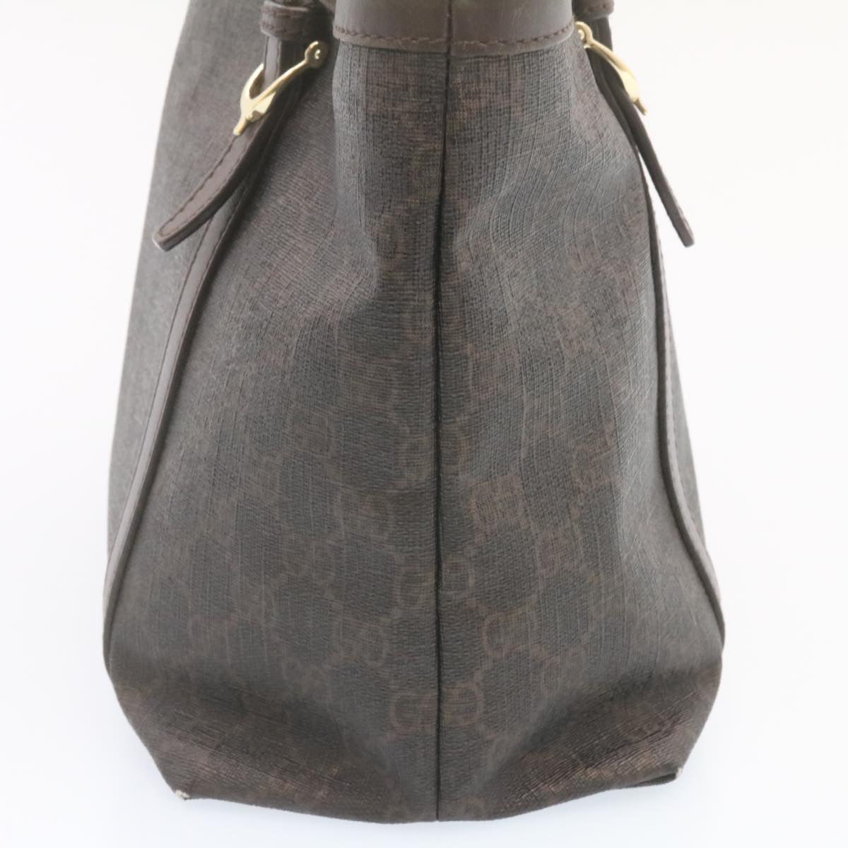 GUCCI GG Canvas Tote Bag PVC Leather Brown 336776 Auth 23085