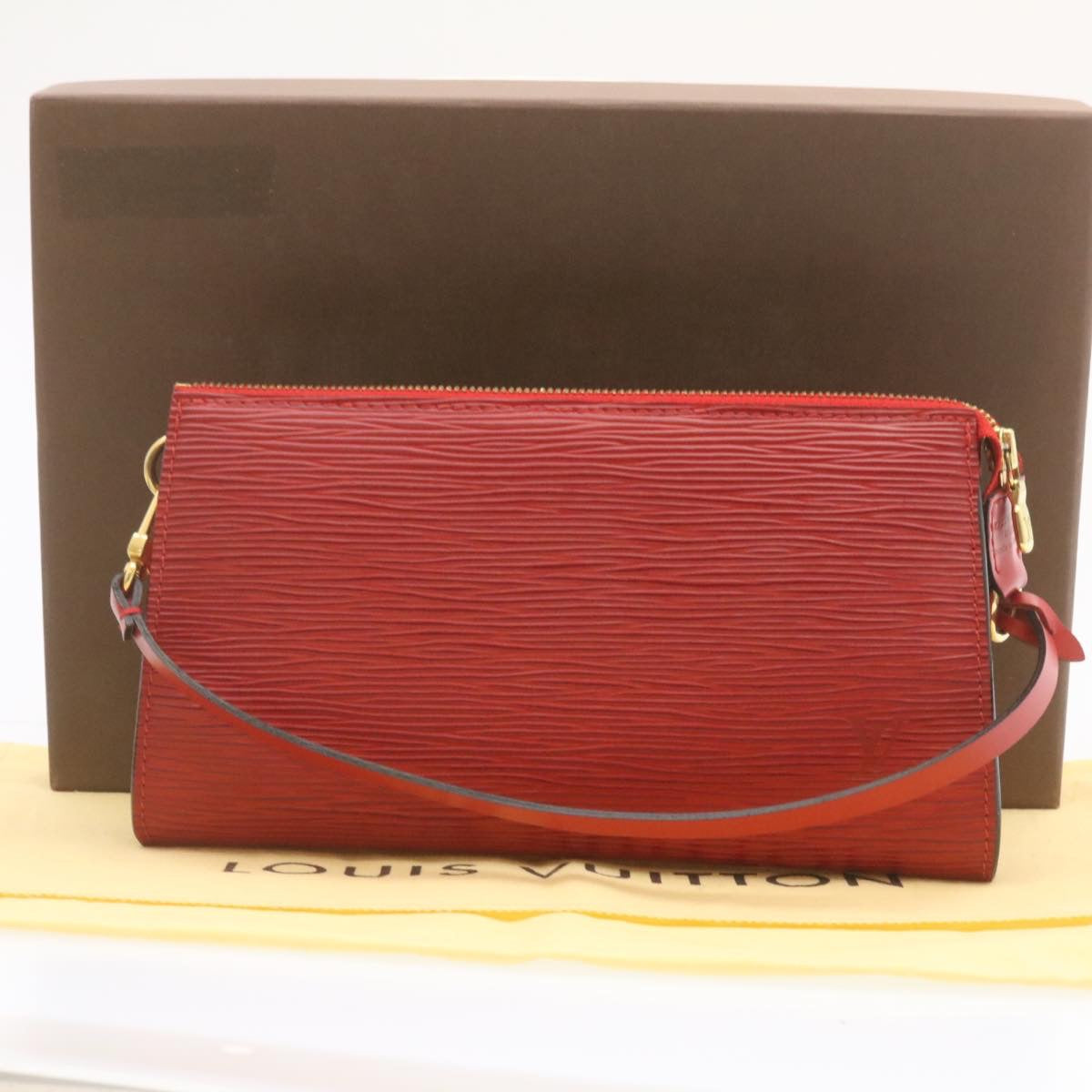 LOUIS VUITTON Epi Pochette Accessoires Pouch Red M40776 LV Auth 23311A