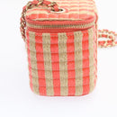 CHANEL Vanity Chain Shoulder Pouch Hemp Pink CC Auth knn023-3