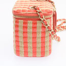 CHANEL Vanity Chain Shoulder Pouch Hemp Pink CC Auth knn023-4