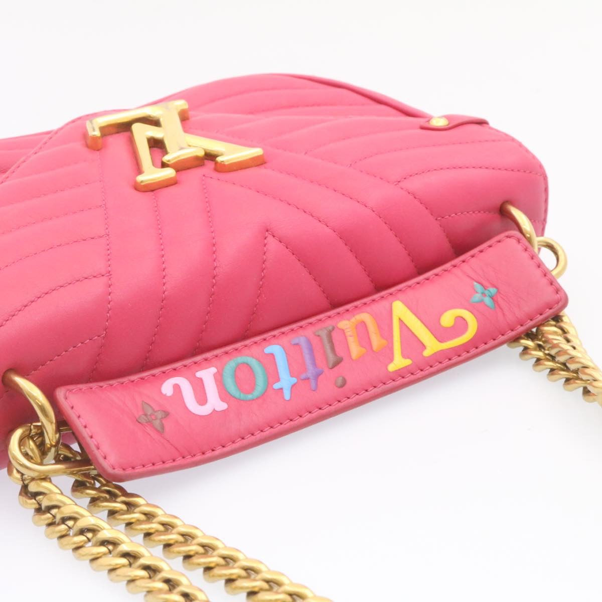 LOUIS VUITTON New Wave 2Way Chain Shoulder Bag Pink M55020 LV Auth 24027A