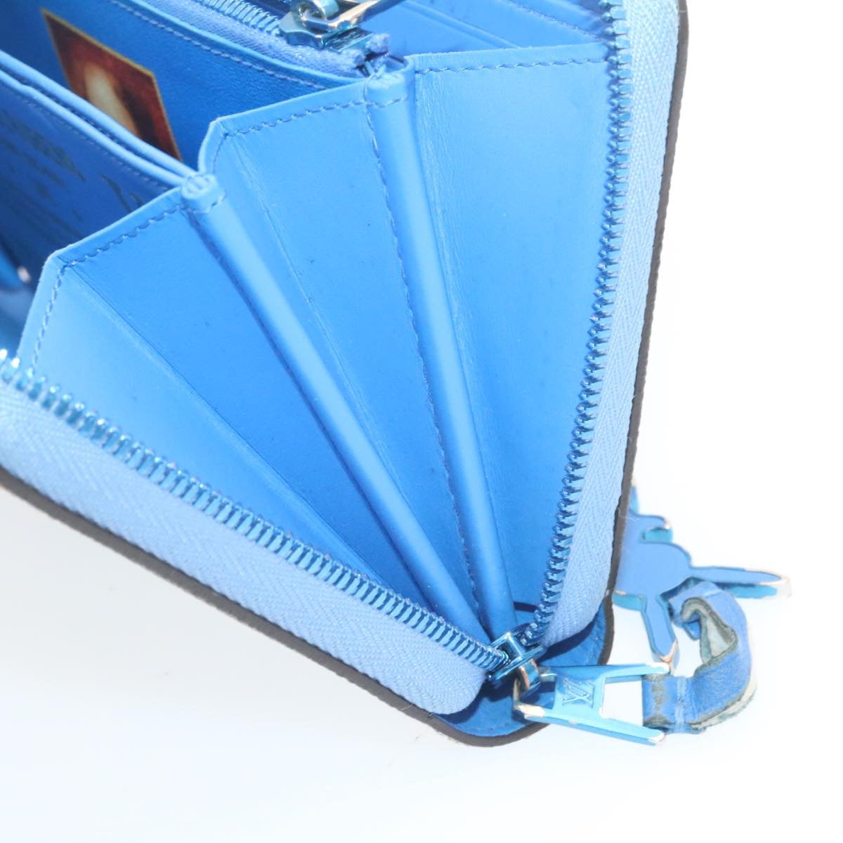 LOUIS VUITTON Rubens Zippy Wallet Long Wallet Light Blue M64603 LV Auth 24199