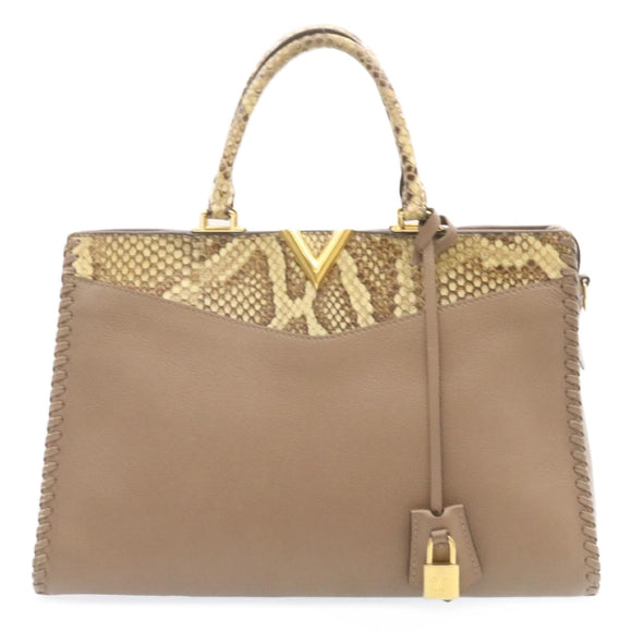 LOUIS VUITTON Very Zip Tote Hand Bag Leather Snake Skin N94301 LV Auth 24504A