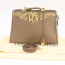 LOUIS VUITTON Very Zip Tote Hand Bag Leather Snake Skin N94301 LV Auth 24504A-12