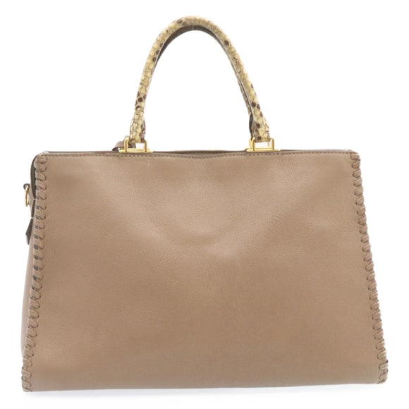 LOUIS VUITTON Very Zip Tote Hand Bag Leather Snake Skin N94301 LV Auth 24504A