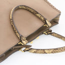 LOUIS VUITTON Very Zip Tote Hand Bag Leather Snake Skin N94301 LV Auth 24504A-7