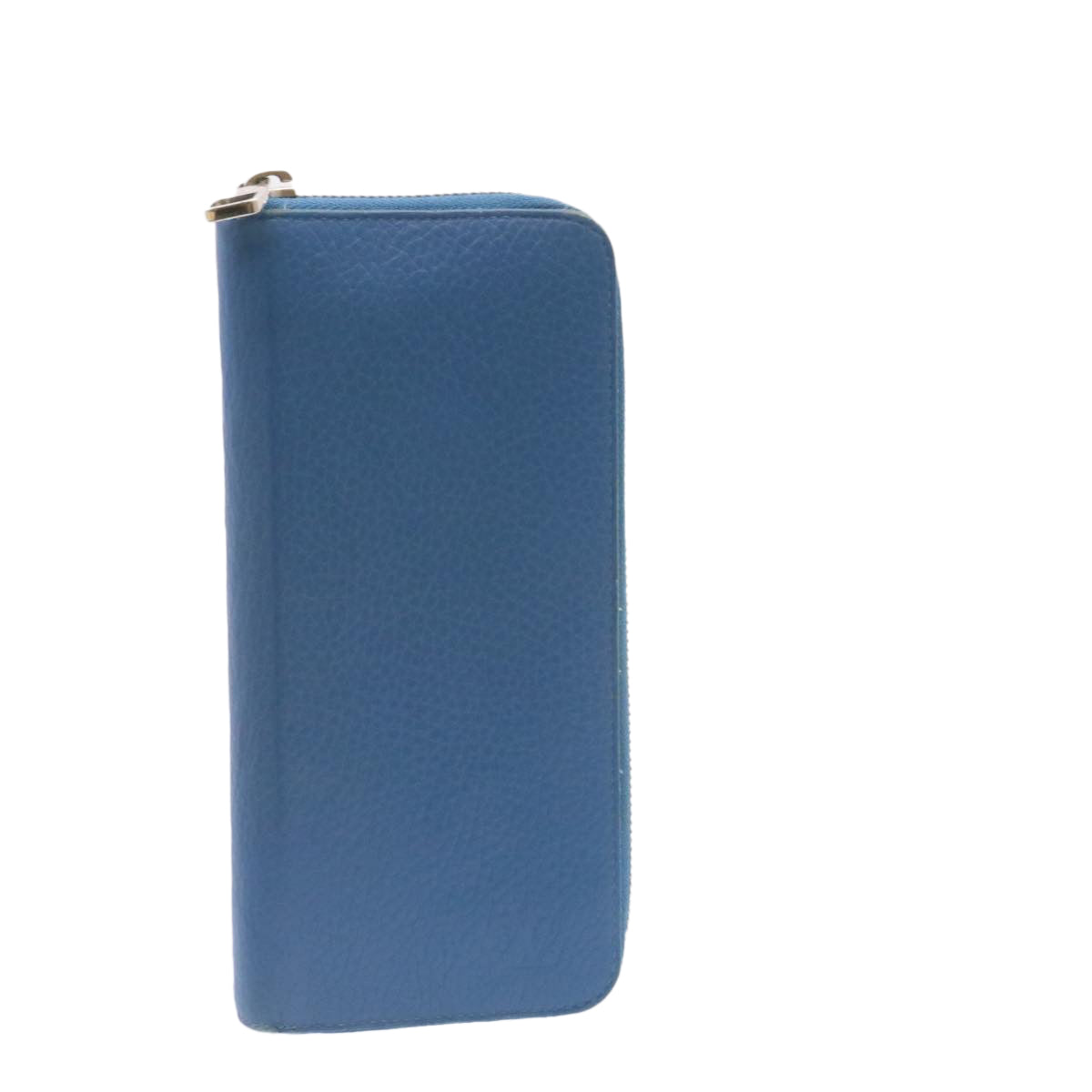 LOUIS VUITTON Zippy Wallet Vertical Taurillon Leather Blue M30503 LV Auth 24759